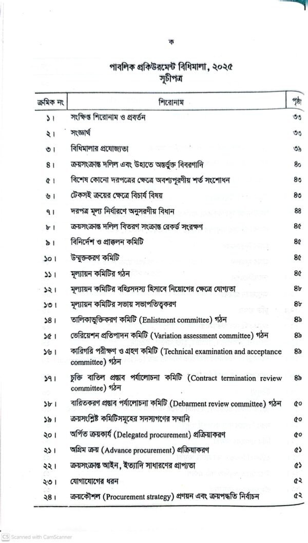 পাবলিক প্রকিউরমেন্ট আইন-২০০৬ ও বিধিমালা-২০২৫