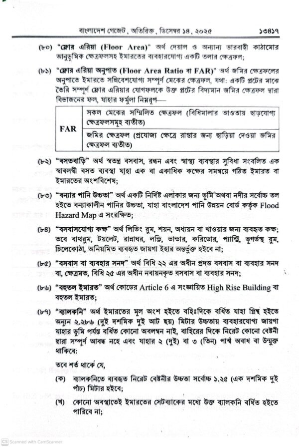 ইমারত নির্মাণ বিধিমালা ২০২৫_12 ইমারত নির্মাণ বিধিমালা-২০২৫ ও আইন-১৯৫২